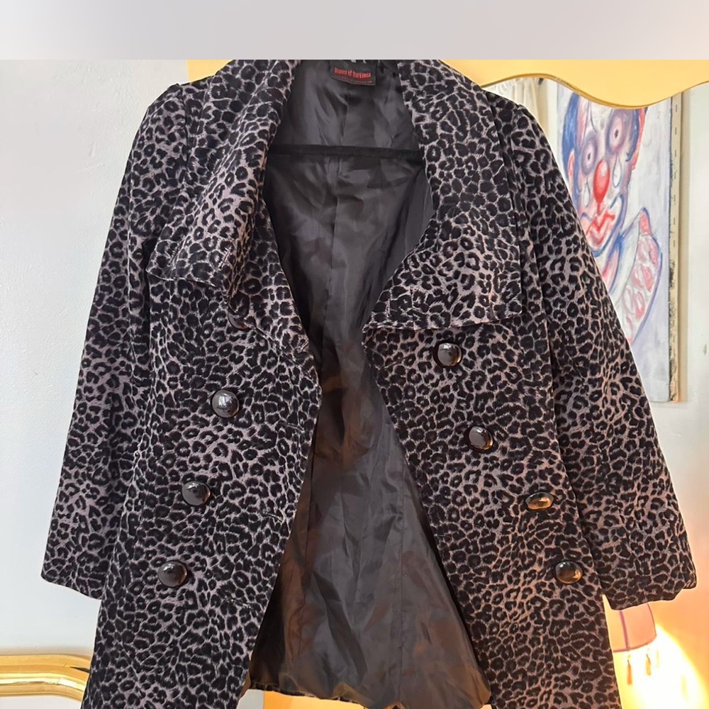 Vintage Leopard Velvet Goth Coat